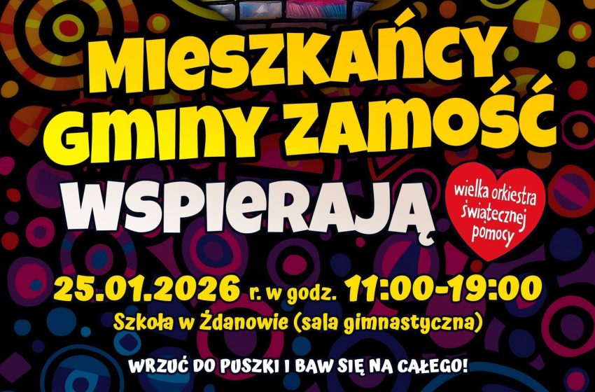  WOŚP w SP Żdanów 25.01.2026 r. ZAPROSZENIE